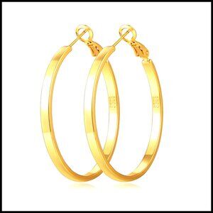 Sterling Silver Hoop Earrings Large Lightweight Thin Minimal Elegant Classic